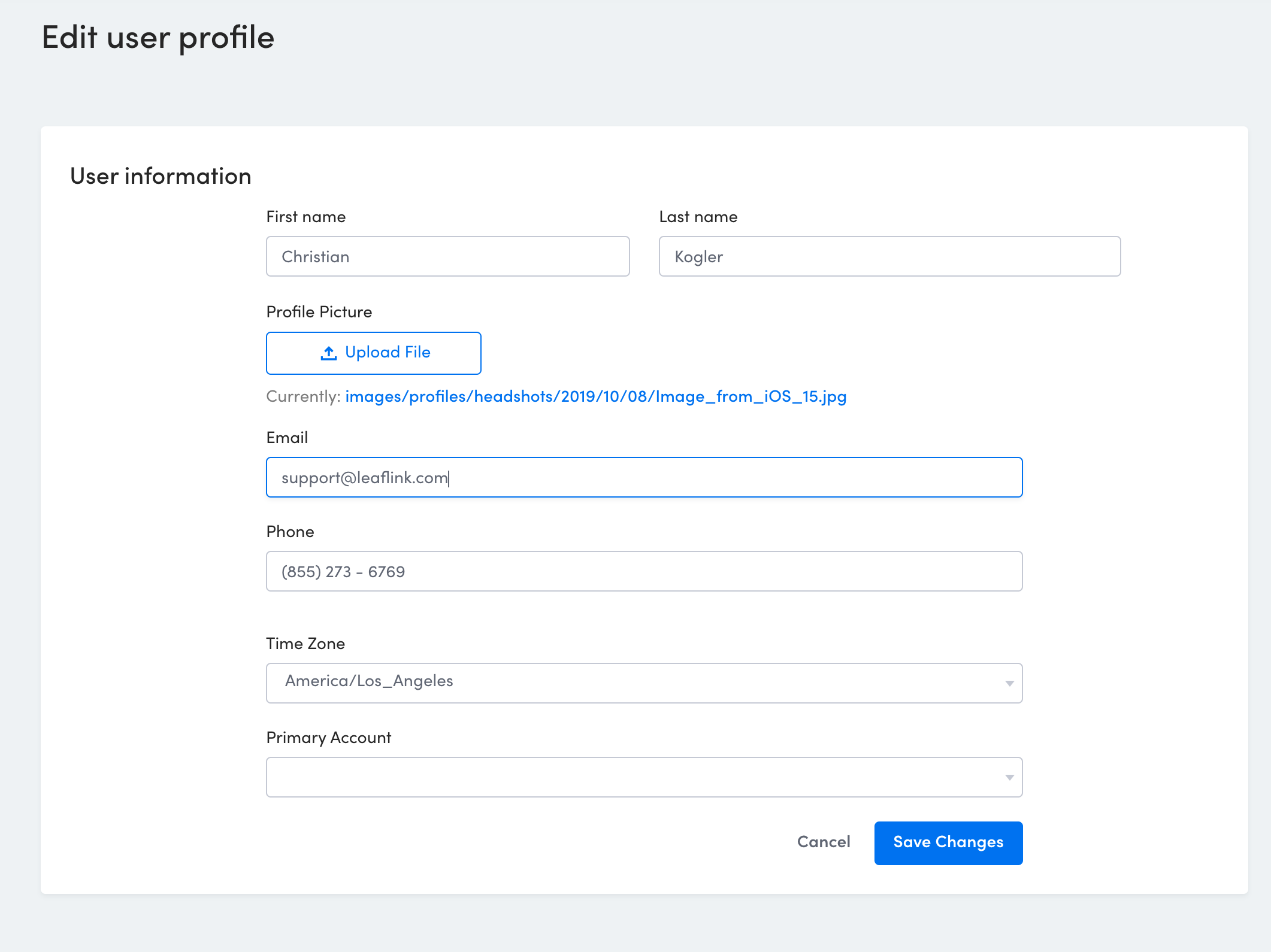 How to Edit User Contact Information