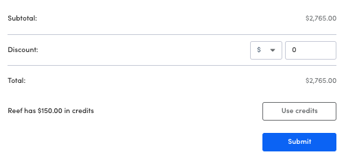 Adding Credits to an Order