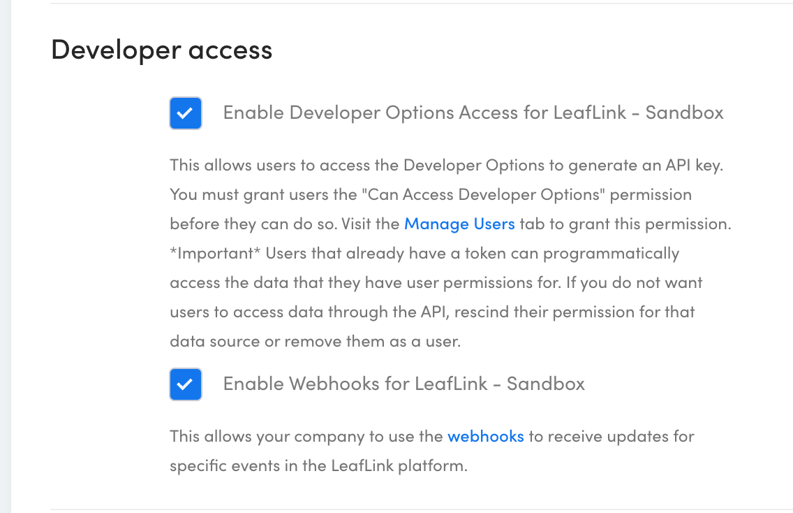 How to Create API Keys and Webhooks in LeafLink