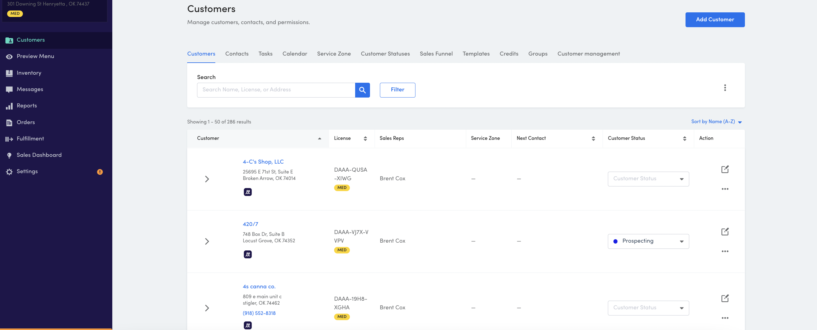 Adding and Editing Customers