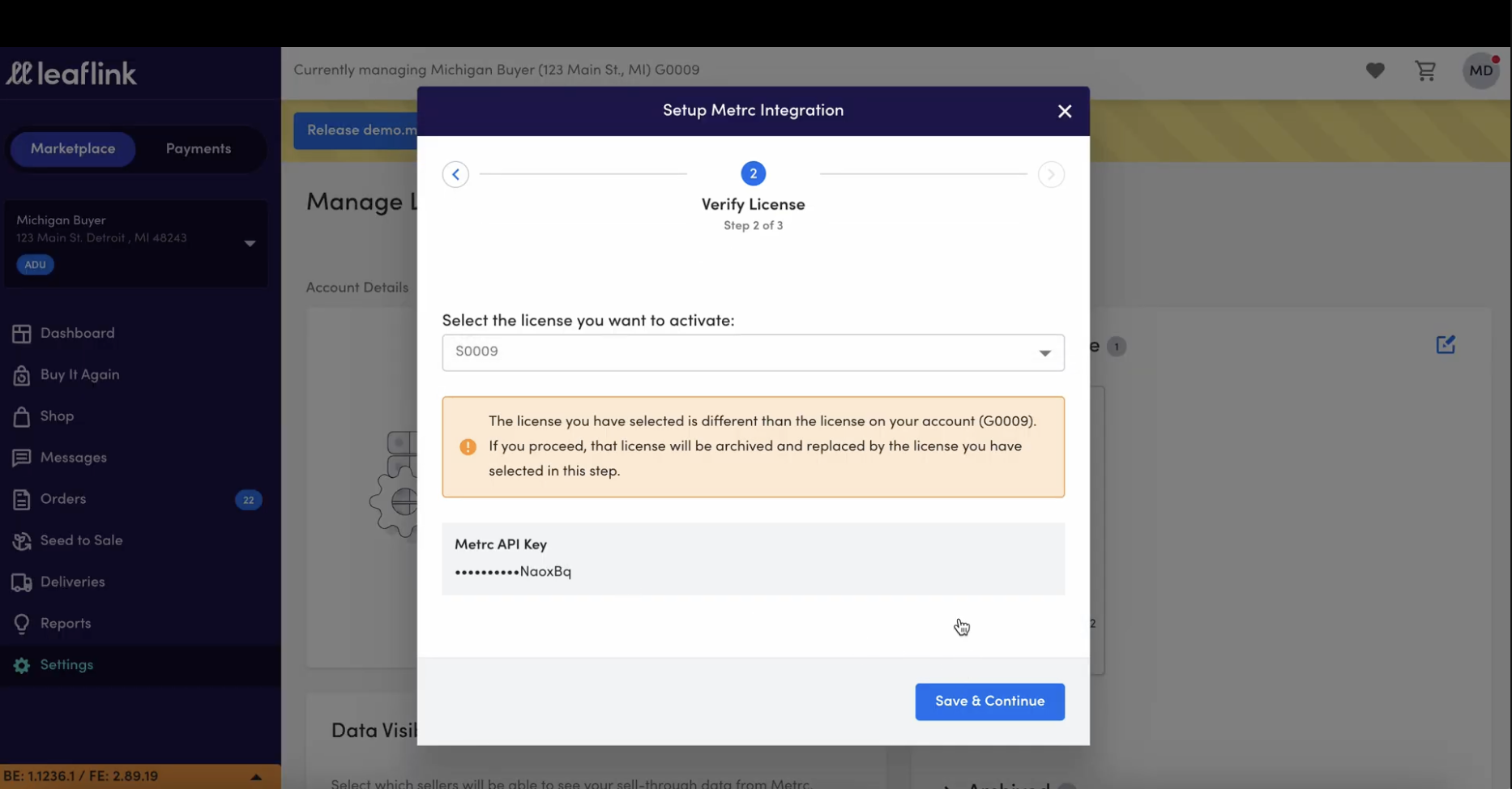 Connect LeafLink to Metrc (For Buyers)